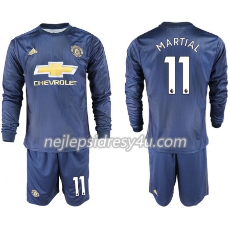 Fotbalový Dres Manchester United MARTIAL 11 Dětské Alternativní 2018/19 Dlouhý Rukáv